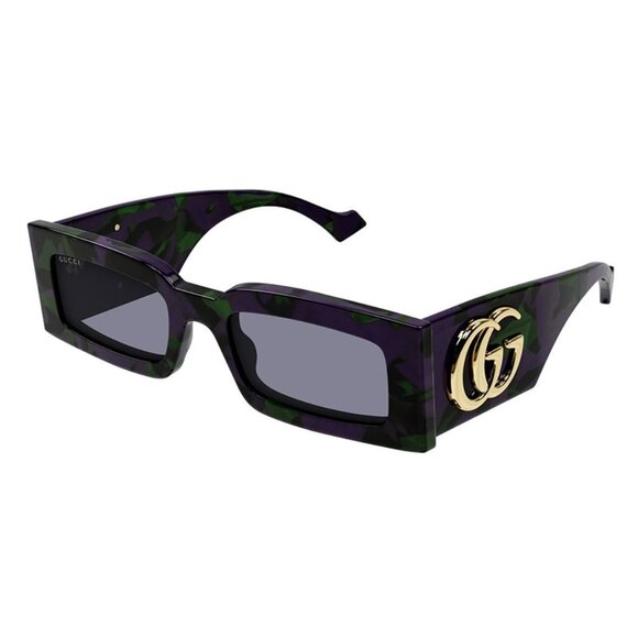 NEW GG1425S 003 GUCCI HAVANA PURPLE AND GREEN SUNGLASSES GUCCI SQUARE EYEWEAR - Picture 1 of 5